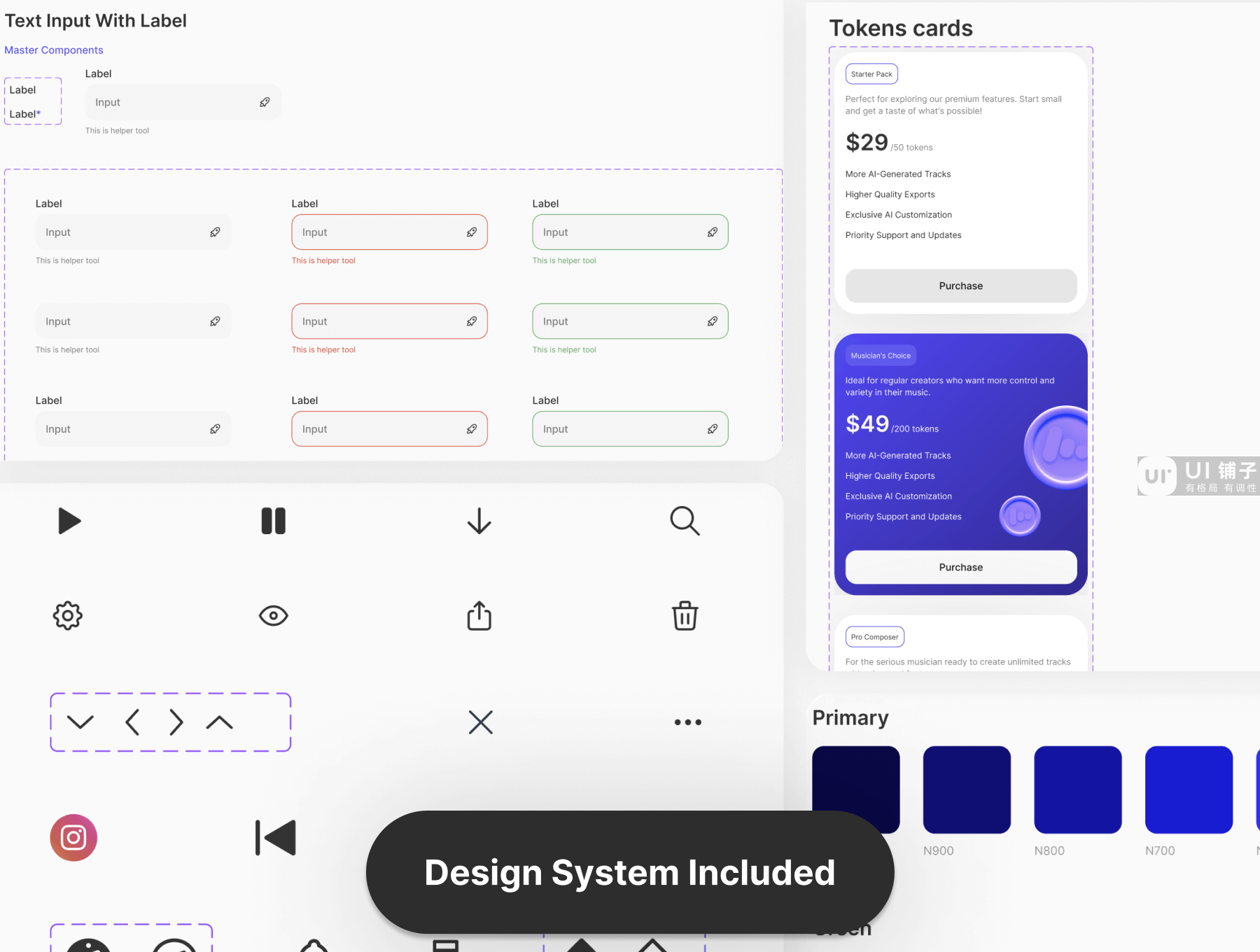 AI 音乐创作应用程序 Figma UI 设计模板套件插图1