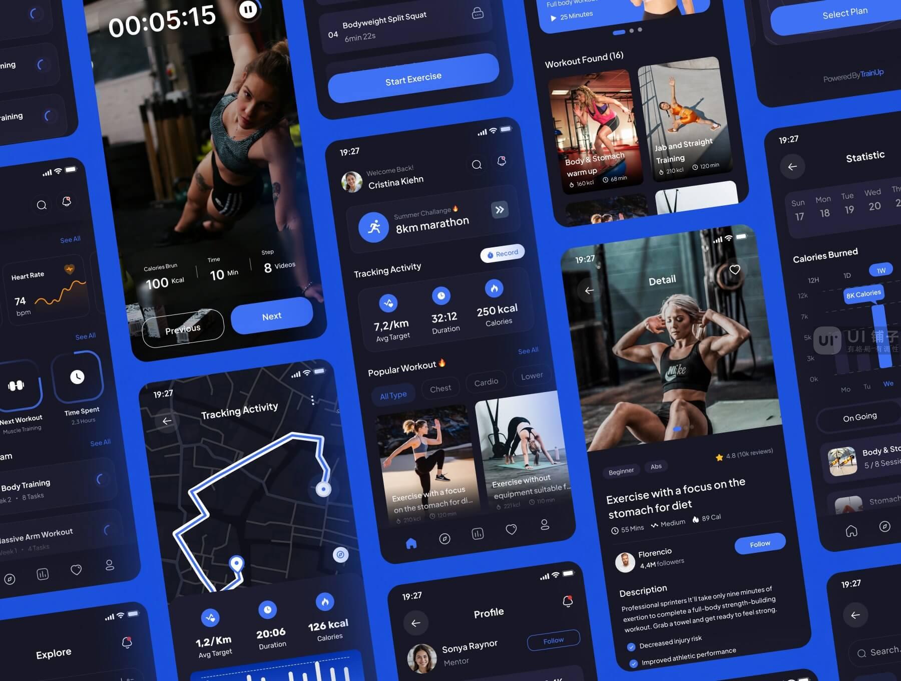 锻炼移动应用程序 UI 设计套件插图3