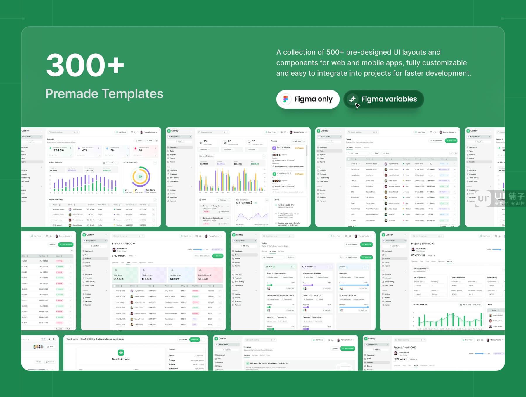 业务和客户管理 Figma UI 设计模板套件 – CRM插图2