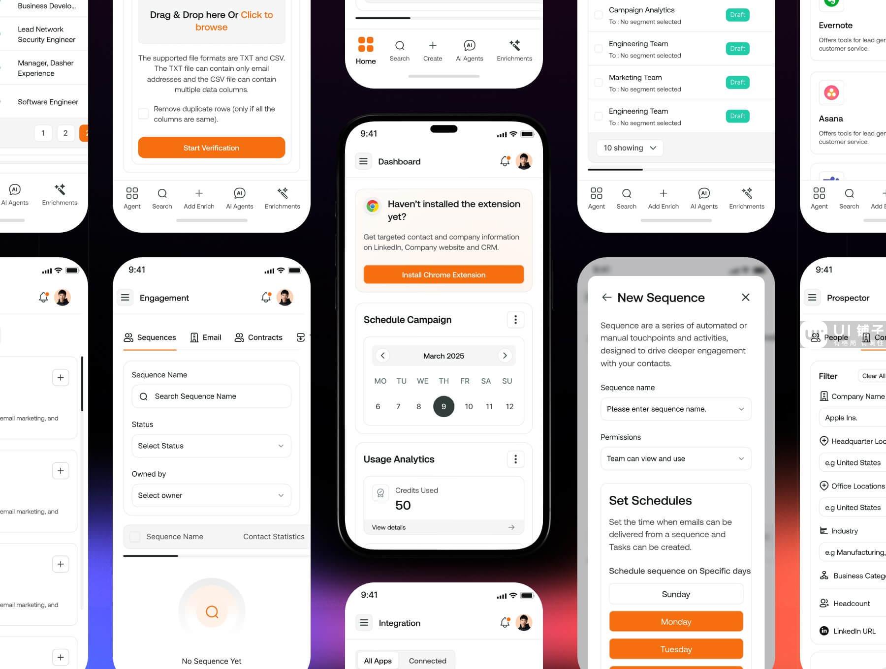 电子邮件营销 Web 应用程序 Figma UI 设计模板套件插图3