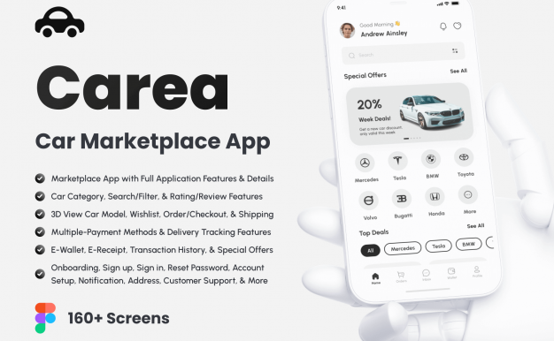汽车销售app ui kit用户界面UI设计模板 .Figma