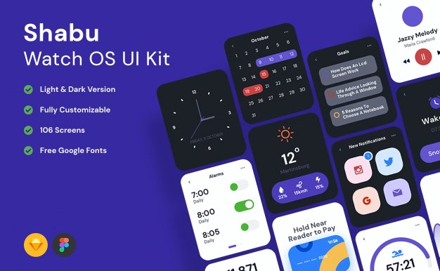 Watch OS UI Kits套件  .Sketch .Figma