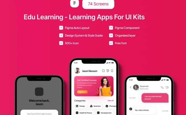 教育学习App小程序 ui设计模板  Figma源文件素材下载