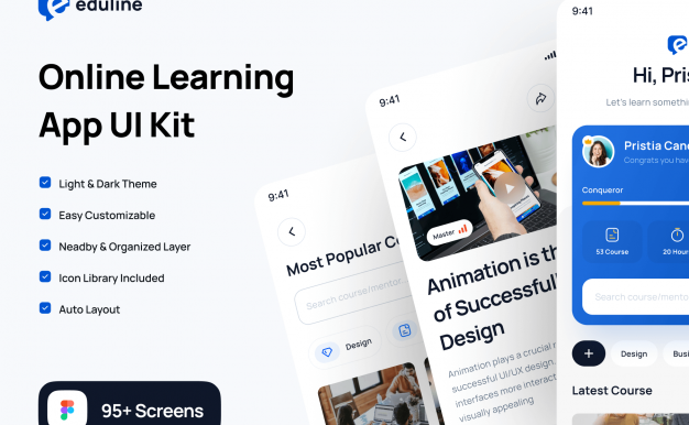 在线教育App小程序 UI设计素材 Figma源文件下载