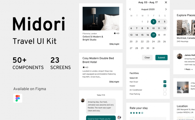 旅行移动端小程序用户界面 UI 工具包 Figma源文件下载